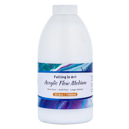 Falling in Art 33.8 Oz Pouring Medium for Acrylic Paint, Paint Thinner with High Flow Consistency - size: 33.8 Fl Oz (Pack of 1)