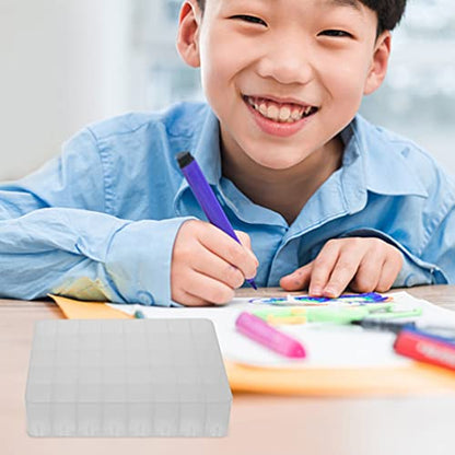 STOBOK Marker Storage Tray 3Pcs Plastic 40 Slot Marker Pen Holder Organizer Brush Pencil Rack Table Stand for Home Dorm White