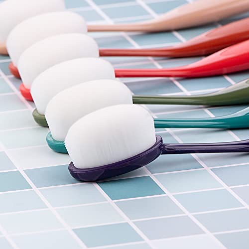 Yoseng 6 Pcs Craft Ink Blending Brushes,Color Coded Handles | Oval Brush Head,Soft Pure White Bristles,Color-coded Handles, Easy Ink Blending,Stenciling,Scrapbooking,Artists & Crafters - color: Dark Color 6pcs