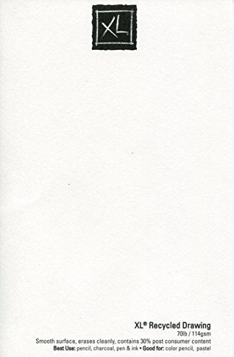 Canson XL Series Recycled Drawing Paper Pad, Top Wire Bound, 70 Pound, 9 x 12 Inch, 60 Sheets (Pack of 4) - size: 9x12 (Pack of 4)