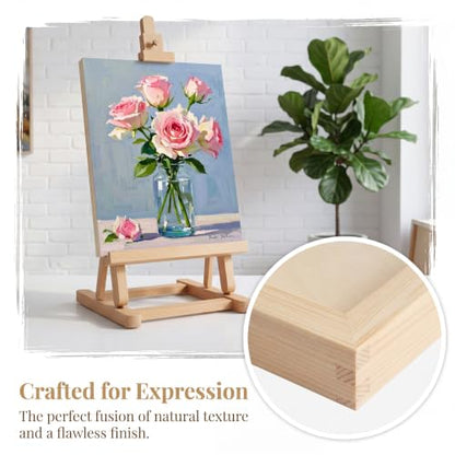 12x16 Inch Wood Panel Boards, 5 Pack Unfinished Wood Frames for Crafts, Wooden Painting Boards with 2 Fine Detail Brushes for Acrylic, Oil Painting and DIY Art Projects