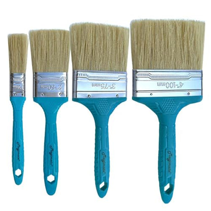 Magimate Stain Brush Set 1-inch 2-inch 3-inch and 4-inch Assortment, Bristle Paint Brush, Natural Bristle Blended with Synthetic, Chip Paint Brush Variety Staining Brushes Pack of Four