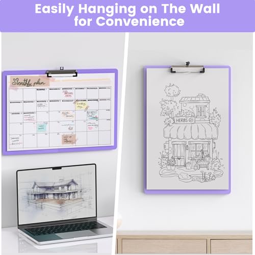 Extra Large 11x17 Clipboards, Landscape and Vertical Layout 2 Pack | Purple Plastic Drawing Boards with Low Profile Clip. Suitable for Watercolor, Sketching, Painting. Art & Drafting Supply - color: Purple