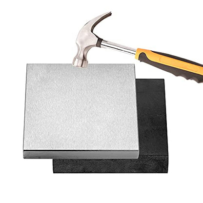 CHENTEC Steel and Rubber Block 2 Pcs Work Bench Blocks Stamping Block 4" x 4"(10CM x 10CM) - color: Steel and Rubber Block, size: 4" x 4"(10cmx10cm)