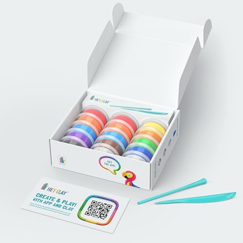 Hey Clay 15 Cans Set - Colourful Modelling Kids Air-Dry Clay 15 Cans with Sculpting Tools and Fun Interactive Instructions for Children Age 3+ (Birds) - style: Birds