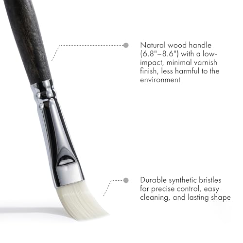 ARTIFY 24 Pieces Synthetic Hog Bristle Paint Brush Set – Expert Series Nylon Brushes for Acrylic, Oil Painting– No Shedding, Canvas Roll Case & Palette Knife, Artist Gifts Art Supplies - color: Brown- Synthetic Hog Bristle