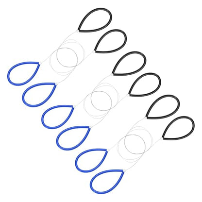 HARFINGTON Pottery Wire Tool 6Pcs 17.72" Standard Clay Wire Cutter Cutting Pottery Tools with Rubber Handle for Clay Cutting Sculpting Cheese Dough Tools, Blue/Black - color: Blue/Black