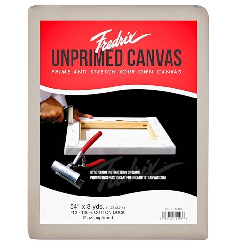 FREDRIX PRO Series #12, 12 oz., Unprimed Folded Cotton Canvas Blanket; 54 inches x 6 Yards - size: 54" x 3 yds.