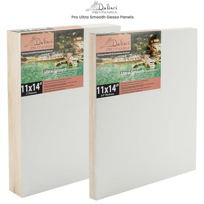 Da Vinci Pro Ultra Smooth Wood Canvas Gesso Board - 3/4" Deep, 6x8 in Single White Acrylic Polymer Gesso Panels for Painting Fine Portraits and Ultra Fine Detail Illustrations and Artwork - size: 6x8"