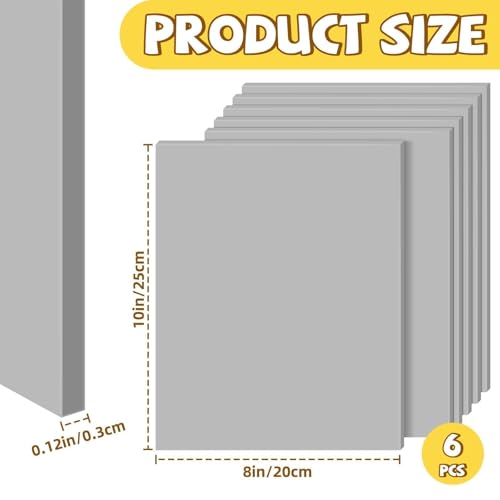 Oopsu 6 Pcs Linoleum Blocks for Printmaking, 8 x 10 Inch Rubber Carving | Soft TPR sheets, 0.12 inch thick; easy to carve for crisp prints, stamp making, card making, DIY crafts and art projects.