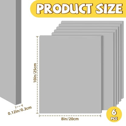 Oopsu 6 Pcs Linoleum Blocks for Printmaking, 8 x 10 Inch Rubber Carving | Soft TPR sheets, 0.12 inch thick; easy to carve for crisp prints, stamp making, card making, DIY crafts and art projects.