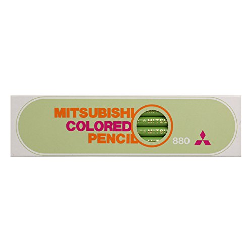 三菱鉛筆 Mitsubishi Pencils K880.5 Colored Pencils, 880 Solid Color, Elementary School Students, Kimidori 1 Dozen - color: Kimidori (1 Dozen)