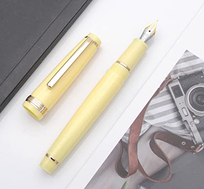 JINHAO 82 Fountain Pen with Gold Clip (F Nib 0.5mm, Yellow) - color: Yellow