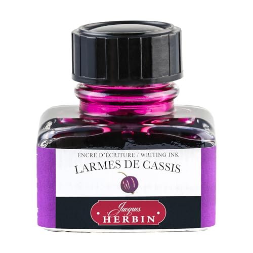 Herbin Fountain Pen Ink - 30ml Bottled - Larmes de Cassis - color: Larmes De Cassis, size: 1 fl oz