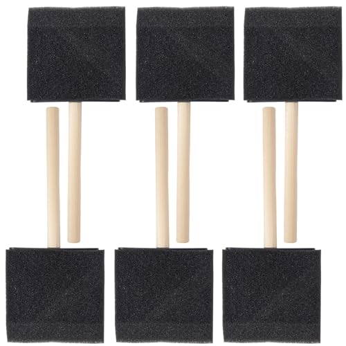 6 Pcs Foam Paint Brushes, 3 Inch Sponge Brushes | for Painting Varnishes, Staining, DIY Craft Projects, Finishing