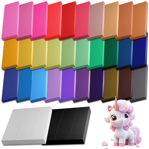 Tomorotec 32-Color Soft Polymer Clay Set Easy Instructions - Non-Sticky, Non-Fading DIY Craft Kit for Kids & Artists - Non-Toxic, Environmentally Friendly Materials (32 Colors, 22.4 oz) - size: 22.4 oz