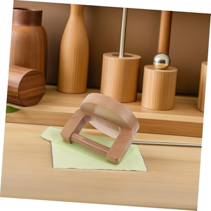 SAFIGLE Beech Wood Printmaking Baren Round Handle and Cleaning Cloth, Handheld Burnisher for Linocut and Rubber Stamps, Craft Paper Press Tool for DIY Printmaking and Block Printing