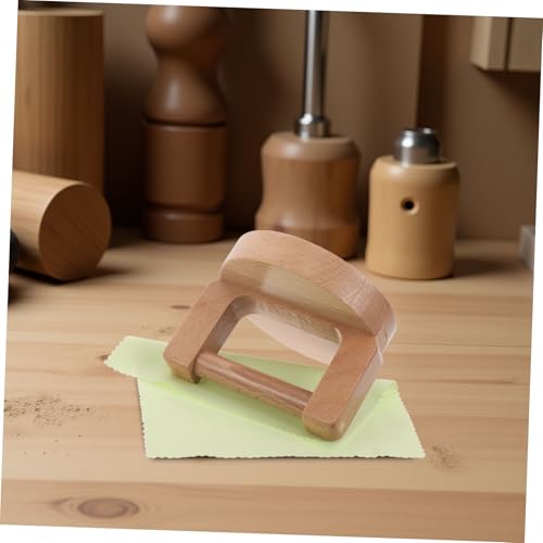 WRITWAA Wood Handled Baren for Printmaking Pressing Tool with Beech Wood Handle and Wiping Cloth, Linocut Hand Press Block for DIY Woodblock Printing and Craft Paper Pressing