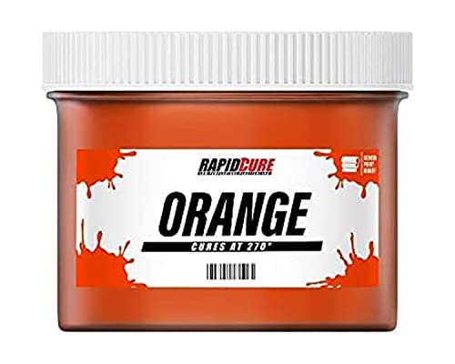 Rapid Cure® Screen Printing Ink Orange (8oz.) - Plastisol Ink for Screen Printing, Fast Curing Fabric Paint - Screen Print Direct®, USA Made - color: Orange, size: 8 fl oz