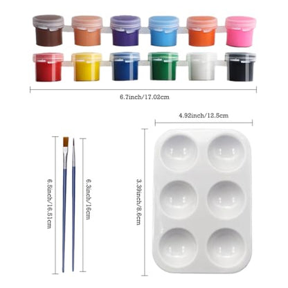 300 Pcs Mini Acrylic Paint Strips Set, 20 Pack 3ml 12 Colors Paint Bulk with 40pcs Brushes and 20 pcs Palettes, Adult Paint Set Waterproof Acrylic Paint Kit for Art Supplies