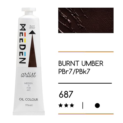 MEEDEN Artist Grade Oil Paint: Burnt Umber - 170ml/5.7oz Tube - Professional Art Paints for Canvas Painting - color: Burnt Umber, size: 5.7 Fl Oz (Pack of 1)