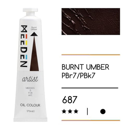 MEEDEN Artist Grade Oil Paint: Burnt Umber - 170ml/5.7oz Tube - Professional Art Paints for Canvas Painting - color: Burnt Umber, size: 5.7 Fl Oz (Pack of 1)