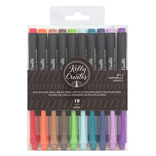 American Crafts Kelly Creates Small Brush Pens 10/Pkg-Multicolor Set 2