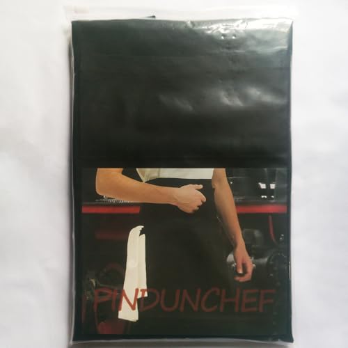 PINDUNCHEF Unisex Two Pocket Bbq Bistro Waiter CookingApron Waterproof Stain Resistant Waist apron - color: Black