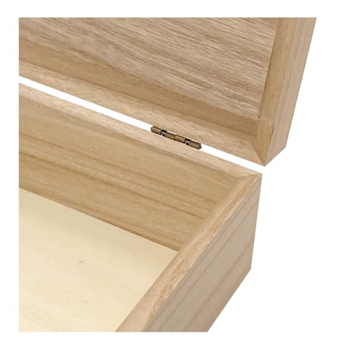 6 Pack Unfinished Wood Box with Lid Crafts Wooden Box for DIY Arts Project (8.3x6x2.7 Inches) - size: 8.3x6x2.7 Inch