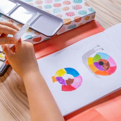 Tiger Tribe How to Paint Watercolor Animals Set for Kids & Tweens - Mess-Free, Portable, Complete Kit with Step-by-Step Guide, 12 Colors & Waterbrush