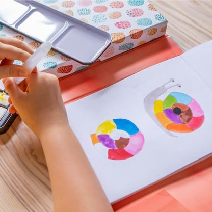 Tiger Tribe How to Paint Watercolor Animals Set for Kids & Tweens - Mess-Free, Portable, Complete Kit with Step-by-Step Guide, 12 Colors & Waterbrush