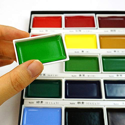 Kuretake GANSAI TAMBI Watercolor Paint Set 24 Colors, Professional-quality art supplies for artists adult painting aketching, Non-Toxic, Made in Japan - style: Set of 24 colors