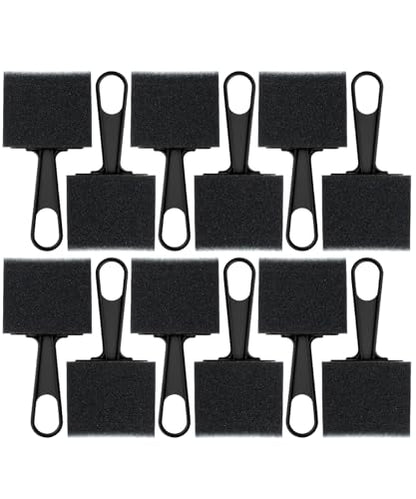 Bates 3-Inch Foam Paint Brushes, 12 Pack - Black Handle Sponge Brushes for Painting, Staining, and Mod Podge - color: Black Handle