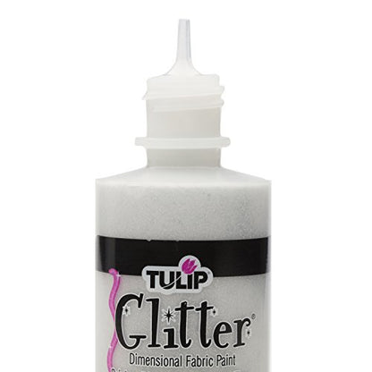 Tulip Puff Fabric Paint, Permanent Craft Paint for Clothes, DIY Projects, Notoxic, 4 fl oz 3-Pack, Glitter Silver - color: Glitter Silver