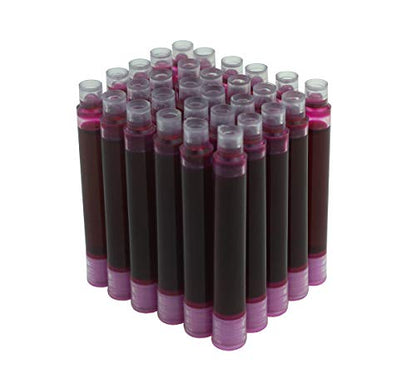 Asvine Hongdian Fountain Pen Pink Ink Cartridges, Set of 30 Refill Ink Cartridges, 3.4 mm Bore Diameter - color: Pink