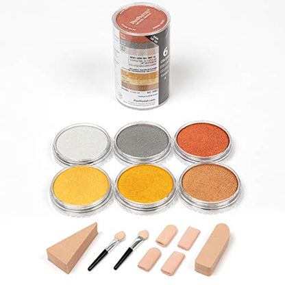 PanPastel Artist Pastels by GOLDEN, Metallic Colors Set, 6 Color, Professional Artist Pastels, Unique Pan Format (cake-like) - color: Metallics