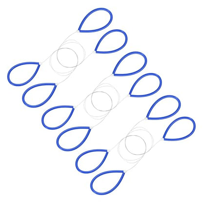 HARFINGTON Pottery Wire Tool 6Pcs 17.72" Standard Clay Wire Cutter Cutting Pottery Tools with Rubber Handle for Clay Cutting Sculpting Cheese Dough Tools, Blue - color: Blue