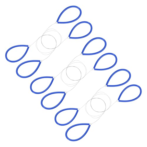 HARFINGTON Pottery Wire Tool 6Pcs 17.72" Standard Clay Wire Cutter Cutting Pottery Tools with Rubber Handle for Clay Cutting Sculpting Cheese Dough Tools, Blue - color: Blue