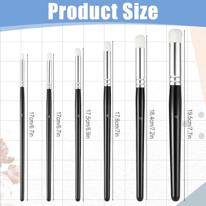Miniature Dry Brush Set for Precise Detailing, 6 Sizes Professional Model Painting Brush Hobby Detail Paint Tools with Soft Bristles for Hobbyists, Miniatures, Acrylic, Oil, Watercolour
