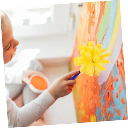 FOMIYES 10pcs Sponge Painting Brush Set with Plastic Handle, Textured Foam Paintbrushes for ’s Art Crafts and Stencil Painting
