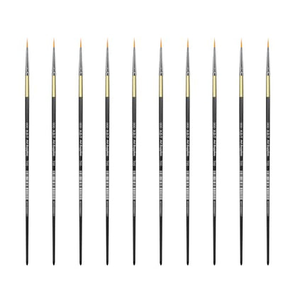 XDT#700 Miniature Detail Artist Paint Brush 10 Piece Set #000, Fine & Micro Detail Paints Brush for Painting, Acrylic Oil Watercolor - size: 10Pc Set