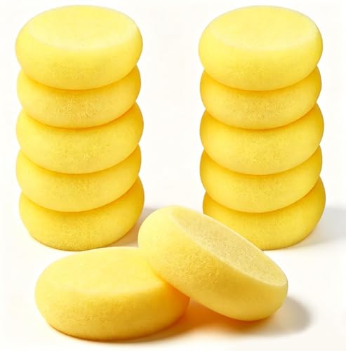 Pottery Craft Sponges, 12PCS Round Soft Clay Sponge, 2.76In Yellow Paint Sponges for Art & Craft Pottery Clay Cleaning Ceramics Wall Face Painting - size: 12PC
