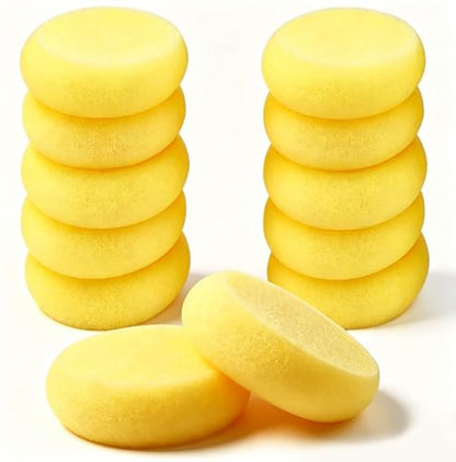 Pottery Craft Sponges, 12PCS Round Soft Clay Sponge, 2.76In Yellow Paint Sponges for Art & Craft Pottery Clay Cleaning Ceramics Wall Face Painting - size: 12PC