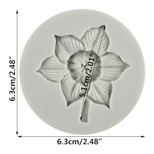 Flower Polymer Clay Mold Daffodil Flower Silicone Molds for DIY Crafts Air Dry Plaster Polymer Clay Epoxy Resin Casting Jewelry Making - color: Style R