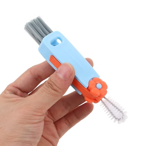 5pcs Water Bottle Lid Cleaner Brush Set with Flower Design, Bendable Mini Cup Lid Gap Scrubber for Kitchen and Home Crevice Cleaning