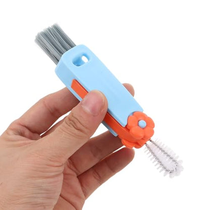 5pcs Water Bottle Lid Cleaner Brush Set with Flower Design, Bendable Mini Cup Lid Gap Scrubber for Kitchen and Home Crevice Cleaning
