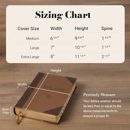 Christian Art Gifts Classic Faux Leather Bible Cover for Men and Women: Be Strong and Courageous - Joshua 1:9 Inspirational Bible Verse with Lion, Gray and Black, Medium - size: Medium