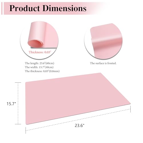 Silicone Craft Mats, YACEYACE 2Pcs 24"x 16" Large Silicone Mat, Pink Silicone Craft Mats for Paiting, Jewelry,Heat Resistant, Kitchen Counter - color: Pink, size: 24"x 16"