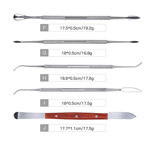 FveBzem 10 pcs/Set Wax Carving Tools Stainless Steel Wax Carver Clay Pottery Sculpture Tools Dental Instrument Kit Surgical Dentist Sculpture Knife Instruments Tool Kit with Storage Bag