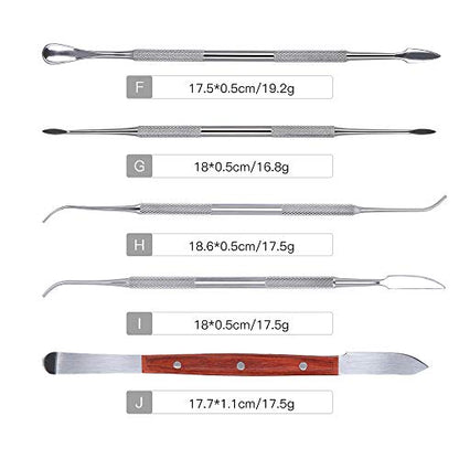 FveBzem 10 pcs/Set Wax Carving Tools Stainless Steel Wax Carver Clay Pottery Sculpture Tools Dental Instrument Kit Surgical Dentist Sculpture Knife Instruments Tool Kit with Storage Bag